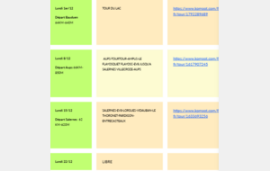 SORTIES HEBDOMADAIRES décembre-