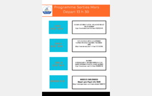 SORTIES HEBDOMADAIRES MARS
