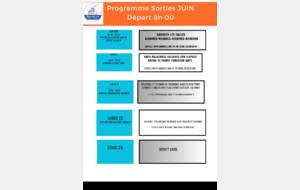 SORTIES HEBDOMADAIRES JUIN