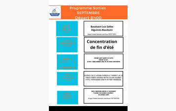 SORTIES HEBDOMADAIRES SEPTEMBRE