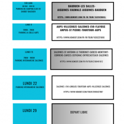SORTIES HEBDOMADAIRES JUIN